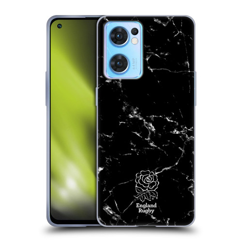 England Rugby Union Marble Black Soft Gel Case for OPPO Reno7 5G / Find X5 Lite