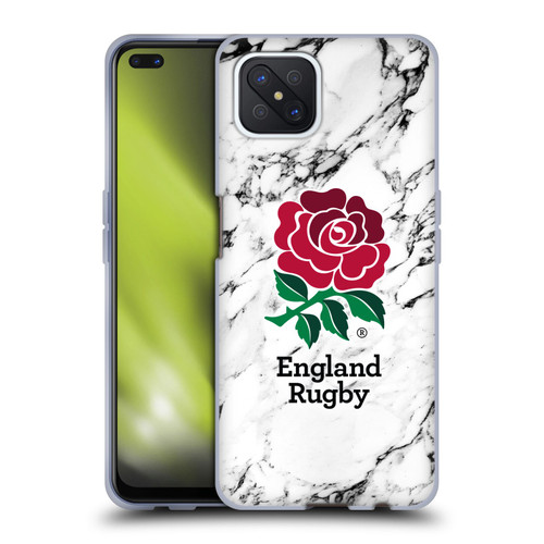 England Rugby Union Marble White Soft Gel Case for OPPO Reno4 Z 5G