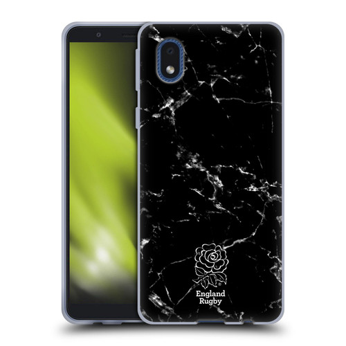 England Rugby Union Marble Black Soft Gel Case for Samsung Galaxy A01 Core (2020)