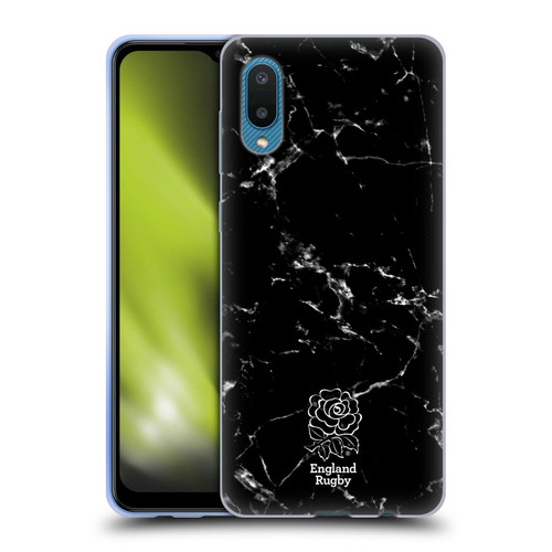 England Rugby Union Marble Black Soft Gel Case for Samsung Galaxy A02/M02 (2021)