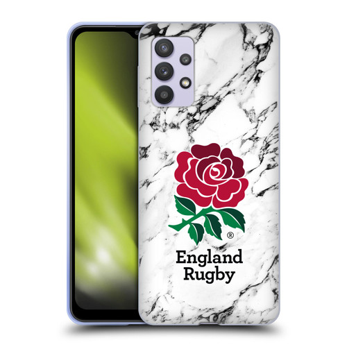 England Rugby Union Marble White Soft Gel Case for Samsung Galaxy A32 5G / M32 5G (2021)