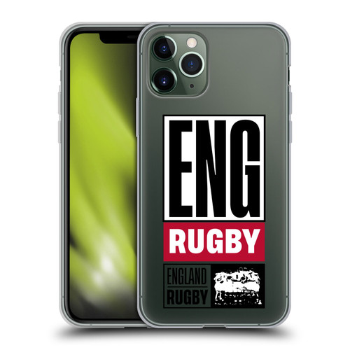 England Rugby Union RED ROSE Eng Rugby Logo Soft Gel Case for Apple iPhone 11 Pro