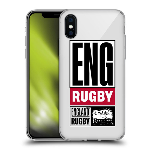 England Rugby Union RED ROSE Eng Rugby Logo Soft Gel Case for Apple iPhone X / iPhone XS