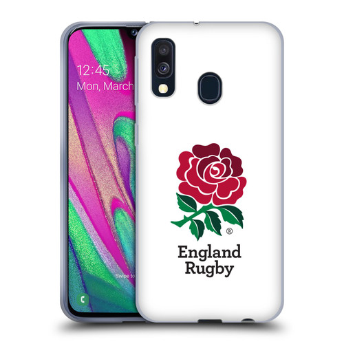 England Rugby Union 2016/17 The Rose Home Kit Soft Gel Case for Samsung Galaxy A40 (2019)
