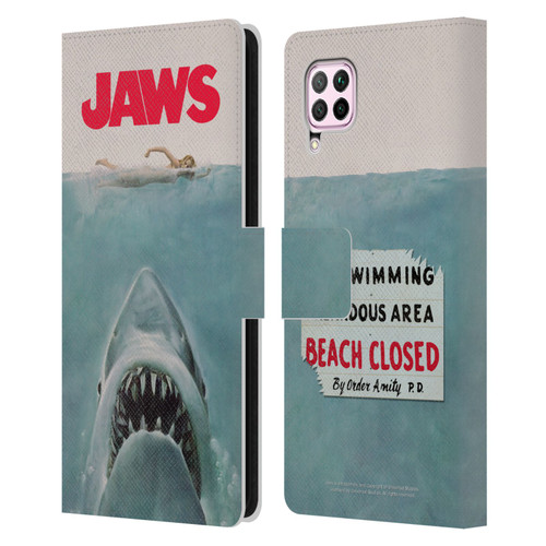 Jaws I Key Art Poster Leather Book Wallet Case Cover For Huawei Nova 6 SE / P40 Lite