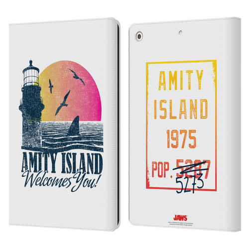 Jaws I Key Art Amity Island Leather Book Wallet Case Cover For Apple iPad 10.2 2019/2020/2021