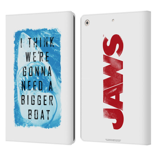 Jaws I Key Art Bigger Boat 2 Leather Book Wallet Case Cover For Apple iPad 10.2 2019/2020/2021