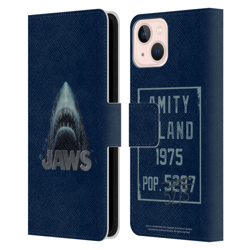Jaws I Key Art Illustration Leather Book Wallet Case Cover For Apple iPhone 13