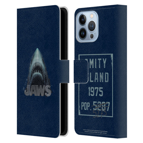Jaws I Key Art Illustration Leather Book Wallet Case Cover For Apple iPhone 13 Pro Max