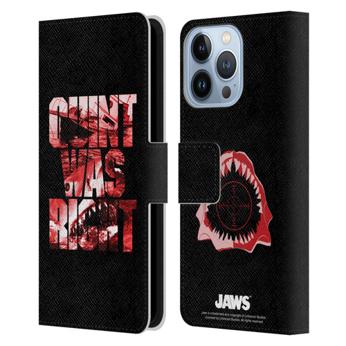 Jaws I Key Art Quint Was Right Leather Book Wallet Case Cover For Apple iPhone 13 Pro