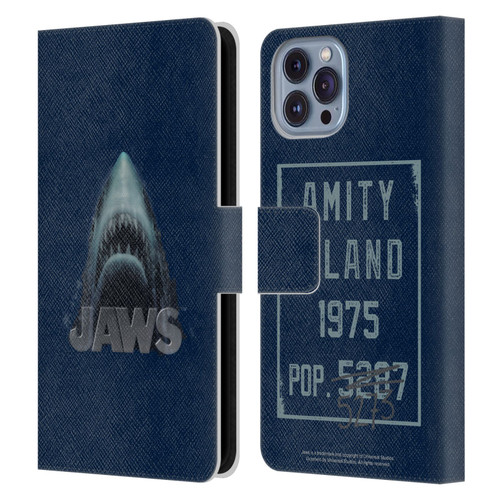 Jaws I Key Art Illustration Leather Book Wallet Case Cover For Apple iPhone 14