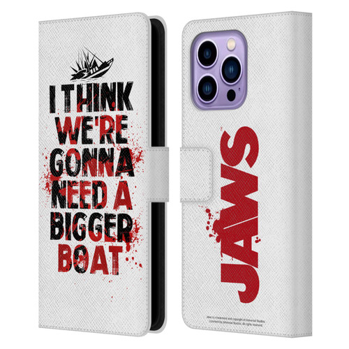 Jaws I Key Art Bigger Boat Leather Book Wallet Case Cover For Apple iPhone 14 Pro Max
