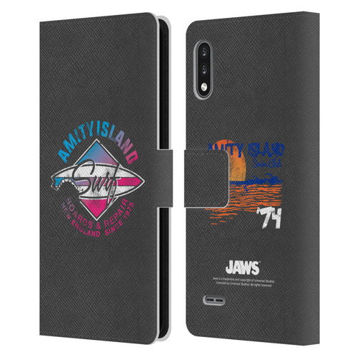 Jaws I Key Art Surf Leather Book Wallet Case Cover For LG K22