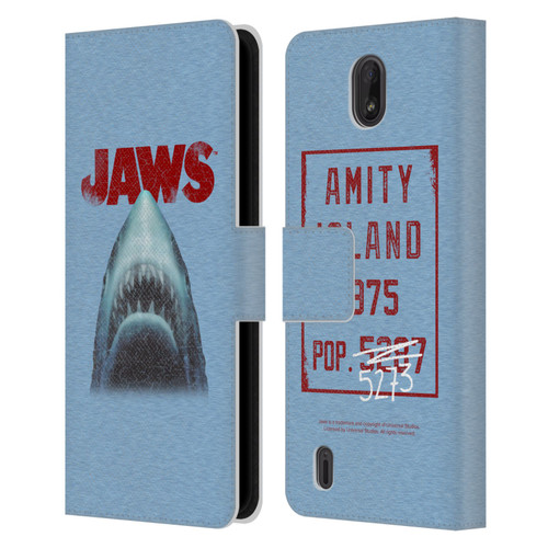 Jaws I Key Art Grunge Leather Book Wallet Case Cover For Nokia C01 Plus/C1 2nd Edition