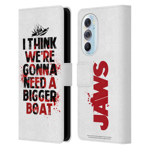 Jaws I Key Art Bigger Boat Leather Book Wallet Case Cover For Motorola Edge X30