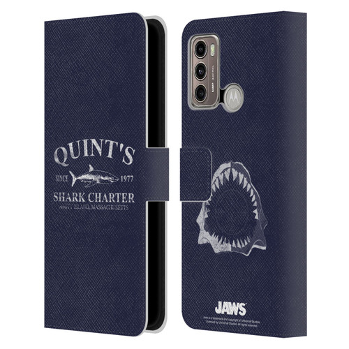 Jaws I Key Art Quint's Shark Charter Leather Book Wallet Case Cover For Motorola Moto G60 / Moto G40 Fusion