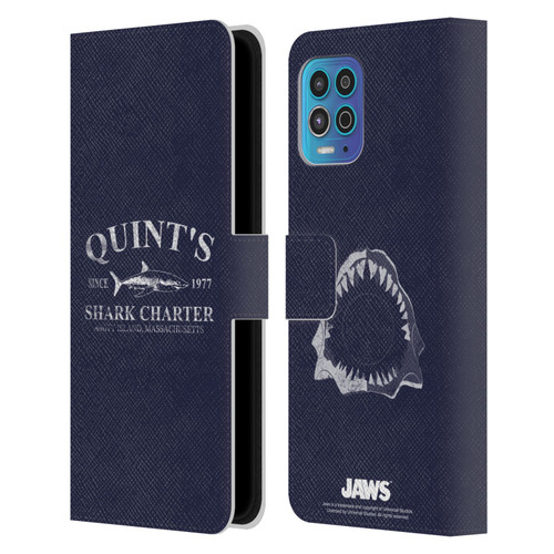 Jaws I Key Art Quint's Shark Charter Leather Book Wallet Case Cover For Motorola Moto G100