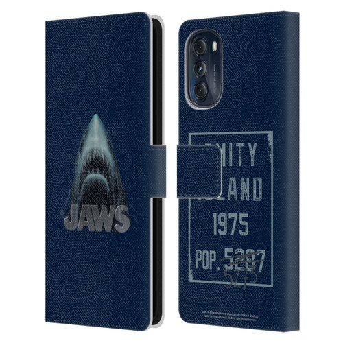Jaws I Key Art Illustration Leather Book Wallet Case Cover For Motorola Moto G (2022)