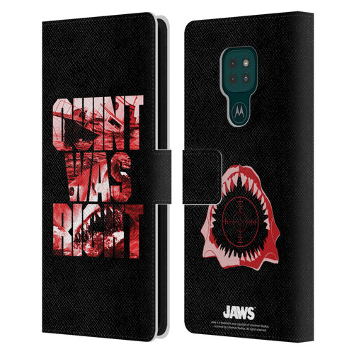 Jaws I Key Art Quint Was Right Leather Book Wallet Case Cover For Motorola Moto G9 Play