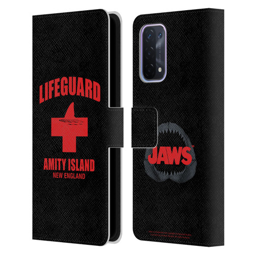 Jaws I Key Art Lifeguard Leather Book Wallet Case Cover For OPPO A54 5G