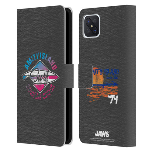 Jaws I Key Art Surf Leather Book Wallet Case Cover For OPPO Reno4 Z 5G