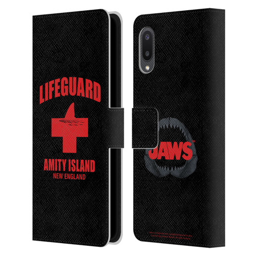 Jaws I Key Art Lifeguard Leather Book Wallet Case Cover For Samsung Galaxy A02/M02 (2021)