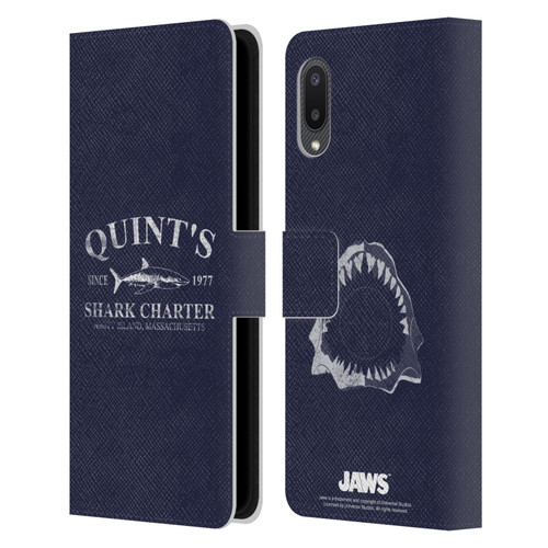Jaws I Key Art Quint's Shark Charter Leather Book Wallet Case Cover For Samsung Galaxy A02/M02 (2021)