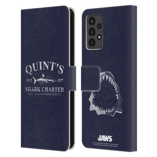 Jaws I Key Art Quint's Shark Charter Leather Book Wallet Case Cover For Samsung Galaxy A13 (2022)