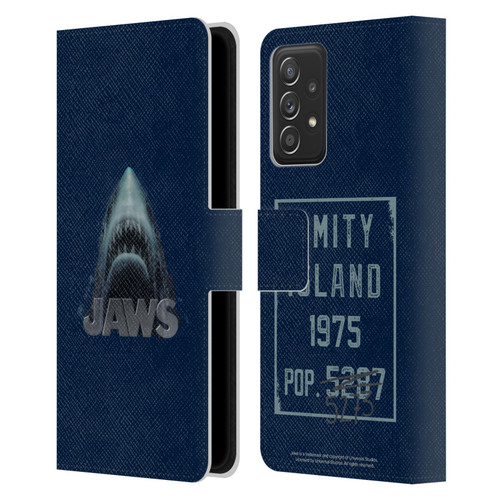 Jaws I Key Art Illustration Leather Book Wallet Case Cover For Samsung Galaxy A52 / A52s / 5G (2021)