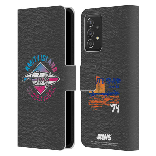 Jaws I Key Art Surf Leather Book Wallet Case Cover For Samsung Galaxy A52 / A52s / 5G (2021)