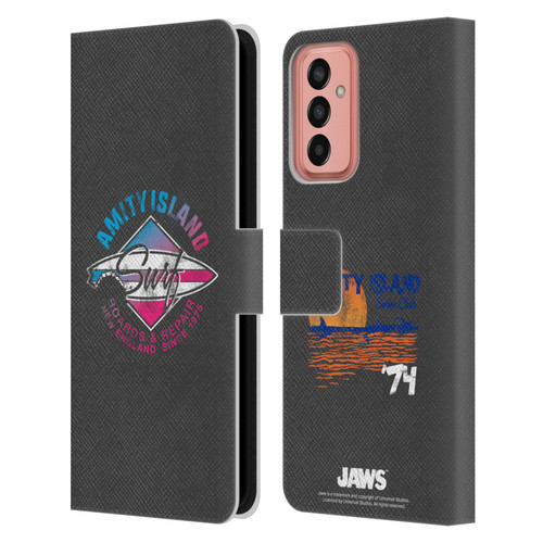 Jaws I Key Art Surf Leather Book Wallet Case Cover For Samsung Galaxy M13 (2022)
