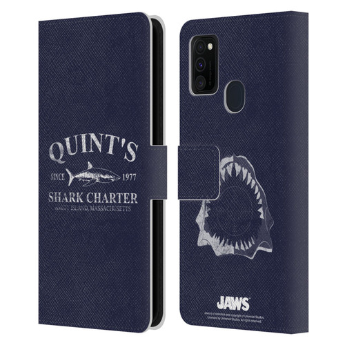 Jaws I Key Art Quint's Shark Charter Leather Book Wallet Case Cover For Samsung Galaxy M30s (2019)/M21 (2020)