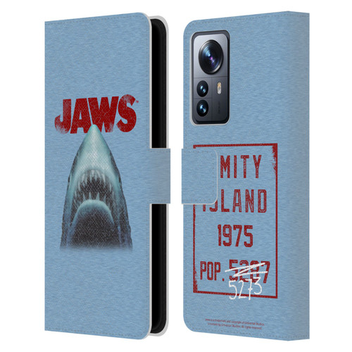 Jaws I Key Art Grunge Leather Book Wallet Case Cover For Xiaomi 12 Pro