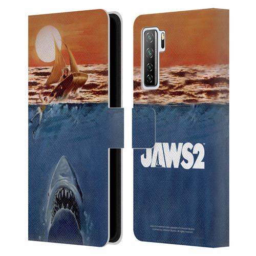 Jaws II Key Art Sailing Poster Leather Book Wallet Case Cover For Huawei Nova 7 SE/P40 Lite 5G