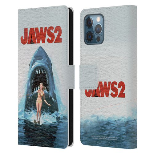Jaws II Key Art Wakeboarding Poster Leather Book Wallet Case Cover For Apple iPhone 12 Pro Max