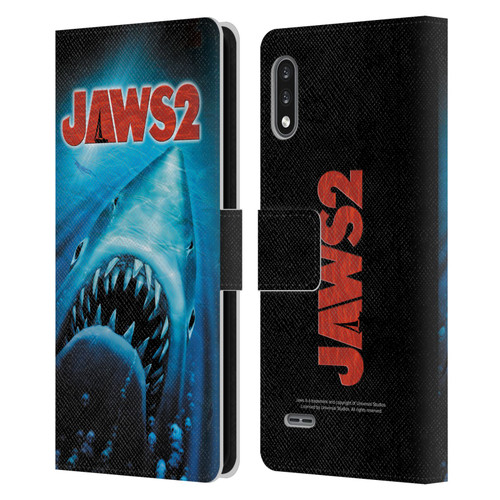 Jaws II Key Art Swimming Poster Leather Book Wallet Case Cover For LG K22