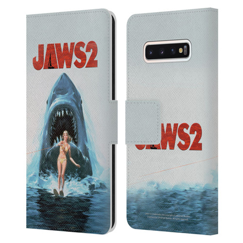 Jaws II Key Art Wakeboarding Poster Leather Book Wallet Case Cover For Samsung Galaxy S10