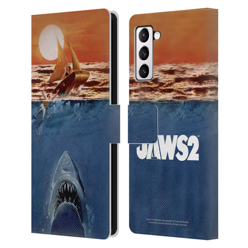 Jaws II Key Art Sailing Poster Leather Book Wallet Case Cover For Samsung Galaxy S21+ 5G
