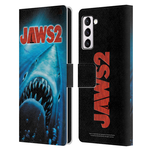 Jaws II Key Art Swimming Poster Leather Book Wallet Case Cover For Samsung Galaxy S21+ 5G