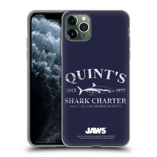 Jaws I Key Art Quint's Shark Charter Soft Gel Case for Apple iPhone 11 Pro Max