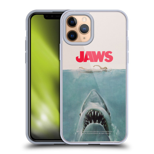 Jaws I Key Art Poster Soft Gel Case for Apple iPhone 11 Pro