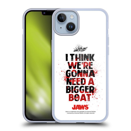 Jaws I Key Art Bigger Boat Soft Gel Case for Apple iPhone 14 Plus