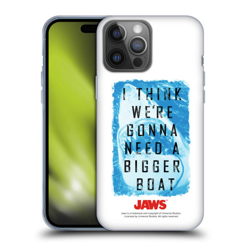 Jaws I Key Art Bigger Boat 2 Soft Gel Case for Apple iPhone 14 Pro Max