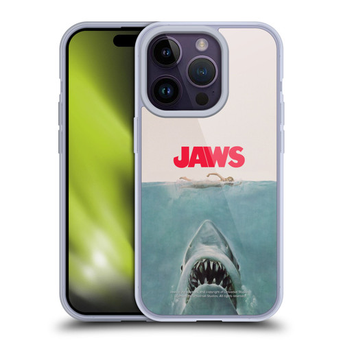 Jaws I Key Art Poster Soft Gel Case for Apple iPhone 14 Pro