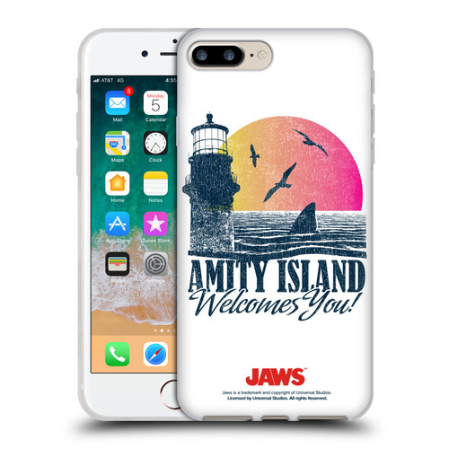 Jaws I Key Art Amity Island Soft Gel Case for Apple iPhone 7 Plus / iPhone 8 Plus