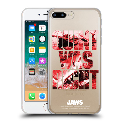 Jaws I Key Art Quint Was Right Soft Gel Case for Apple iPhone 7 Plus / iPhone 8 Plus