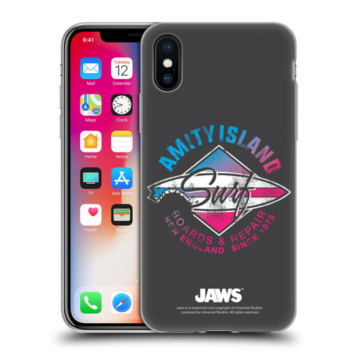 Jaws I Key Art Surf Soft Gel Case for Apple iPhone X / iPhone XS