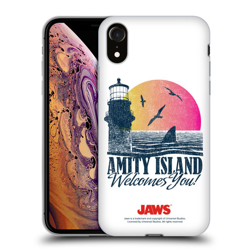 Jaws I Key Art Amity Island Soft Gel Case for Apple iPhone XR