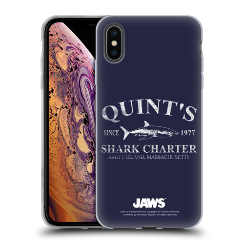 Jaws I Key Art Quint's Shark Charter Soft Gel Case for Apple iPhone XS Max