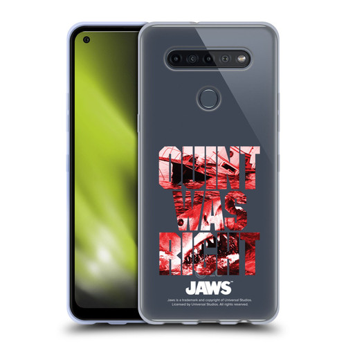 Jaws I Key Art Quint Was Right Soft Gel Case for LG K51S